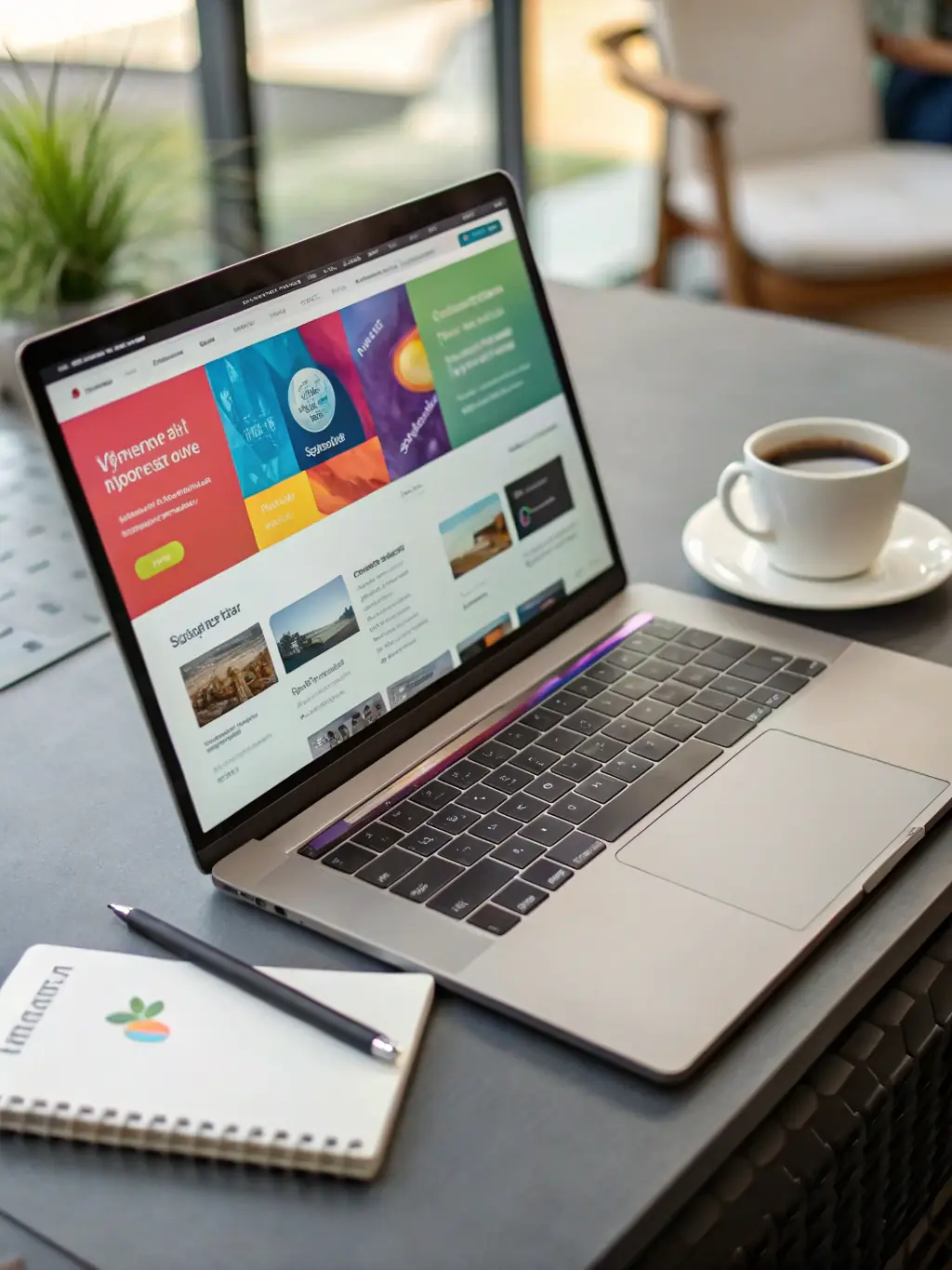 A modern, responsive website displayed on a laptop screen, showcasing a clean and professional design with clear navigation.